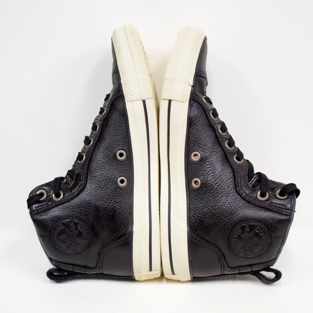 Converse Chuck Taylor All Star Black Leather High Top Sneaker W 7.5 / M 5.5 - Picture 6 of 8